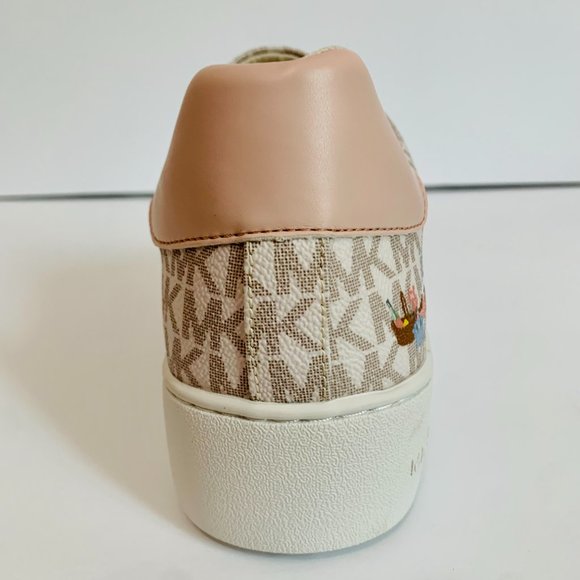 MICHAEL KORS POPPY LACE UP MK SIGNATURE PARIS GIRL PRINT SNEAKERS SHOES - Picture 10 of 13